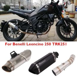Tubo de escape para motocicleta, sistema de deslizamiento completo, punta de silenciador de enlace de conexión para Benelli Leoncino 250 TRK251
