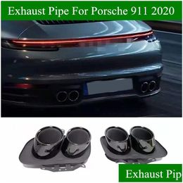 Uitlaatpijp Paar Sier RVS Auto Achter Uitlaten Voor Porsche Carrera 911992 Dubbele Uitlaat Tips Drop Levering Automobiles Moto Otftb