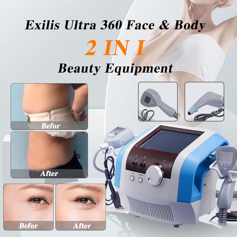 Exilis Ultra Body Slimming 2 Technologies Anti Wrinkle 360 ​​Exili Face apertando a forma do corpo Slimming Machine