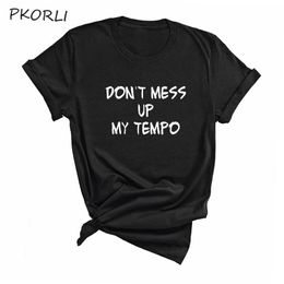 EXO TEMPO KPOP Gedrukte T -shirt Vrouwen Men Casual Mess Up My Tempo T -shirt Kpop Mode Unisex Kleding T -shirt T200614