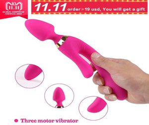 Accessoires exotiques Vibromasseur point G pour femme Stimulateur de clitoris 3 moteurs Vibrant Masseur de clitoris Jouets sexuels pour adultes pour femmes S10312066586