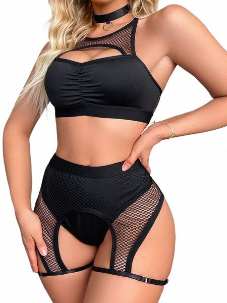 Exótico Pole Dancing Set Mujeres Discoteca Bikini Carnaval Rave Festival Ropa Pantalones cortos Espectáculo de escenario Traje sexy Traje Top V9wT #