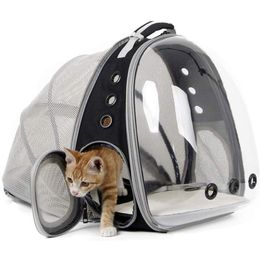 Mochila expandible para mascotas y gatos, cápsula espacial, burbuja transparente, portador QET portátil para perros pequeños, mochila de viaje para senderismo L245t