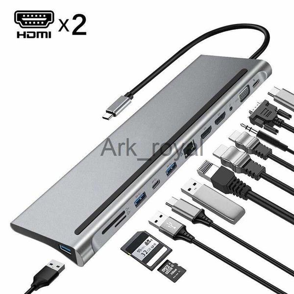 Accesorios de placas de expansión 12 en 1 USB C Hub USB 31 TypeC a HDMI compatible 4K RJ45 VGA Multi USB Splitter Docking Station para Microsoft Surface Book 2 J230721