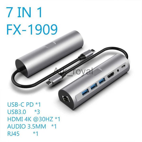 Accessoires de cartes d'extension 7 en 1 Type C HUB USB 30 HDMI 4K 30Hz Lecteur de fente audio Données USBC PD 100W Adaptateur de station d'accueil de charge pour Macbook J230721