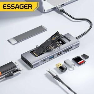 Uitbreidingskaarten Accessoires 8 In 1 USB C Hub met M2 NVMeSATA SSD Behuizing Type C naar HDMI Compatibel TF SD PD 100 W Dock Station Voor MacBook Pro Air PC J230721