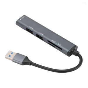Base de expansión multipropósito práctica Plug And Play Dual USB 2,0 Hub de acoplamiento con soporte para lector de tarjetas para oficina