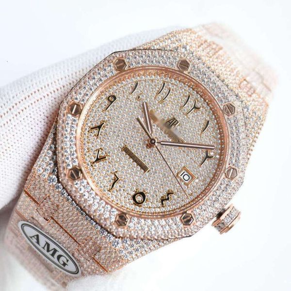 cher plein diamant hommes montre ap menwatch auto montre-bracelet LZ19 haute qualité mouvement mécanique porcelet uhr buste vers le bas montre glacé royal reloj