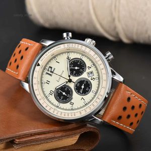 Dure luxe designer Watch Hoogwaardige horloge Reloj Mens Business Quartz 6-pins volledige functie riem Watch Men Watch Orient Montre