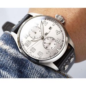 Reloj para hombre caro iwc, relojes piloto grandes para hombre, 5A, movimiento mecánico automático de alta calidad, uhren, todos los diales, trabajo, vigilantes, espalda transparente, montre pilot luxe VL05