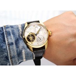 Дорогие мужские часы iwc часы мужские часы mark восемнадцать высококачественные автоматические механические часы Uren супер светящиеся часы с датой кожаный ремешок montre Pilot luxe TDPU