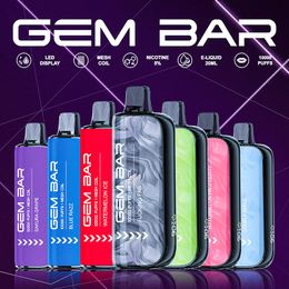 Gem Bar 10000puffs Wegwerp E Sigaretten POD Device Kit Oplaadbare batterij 20 ml Voorgevulde pods Vape Big Puff 8K 9K 10K 12K 15K Vs RNM Vapes 9000 10000 12000 Puffs