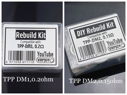 VAPJOY Rebuild Kit voor TPP DM1 0.2ohm TPP DM2 0.15ohm Coil Head Repair Vervanging DIY Tool Mesh Coil Wire Kit Build Tool met Cotton Rod Pod System Coils Head