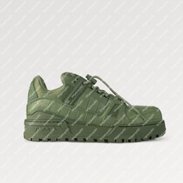 Explosión NUEVA Menora de mujeres Trainer 1acn21 MAXI Sneaker Skaki Green Sports Sporters Spring Summer 2024 Impreso Diseño de cuero de ternera Tonal de goma de gran tamaño