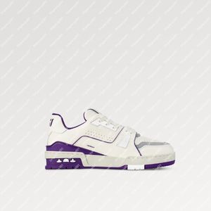 Explosion NOUVEAU hommes femmes 1ACI13 Trainer sneaker design baskets de basket-ball vintage version bicolore cuir de veau perforé semelle extérieure en caoutchouc violet 2024 avec boîte