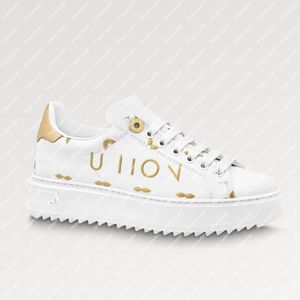 Explosion NIEUW heren Dames 1AAVVQ Time Out Sneaker sneakers met zachte kalfsleren afwerking gouden inscriptie metallic 3D-patroon rijkelijk oversized oogjes verhoogd onderscheidend