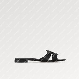 Explosion New Women's 1Abp0e isaa Moule Mule Black Black Slippers Timeless Fashion Soft Chalfskin Le cuir en cuir fabriqué plusieurs couches à semelle intérieure rembourrée fournit un supplément