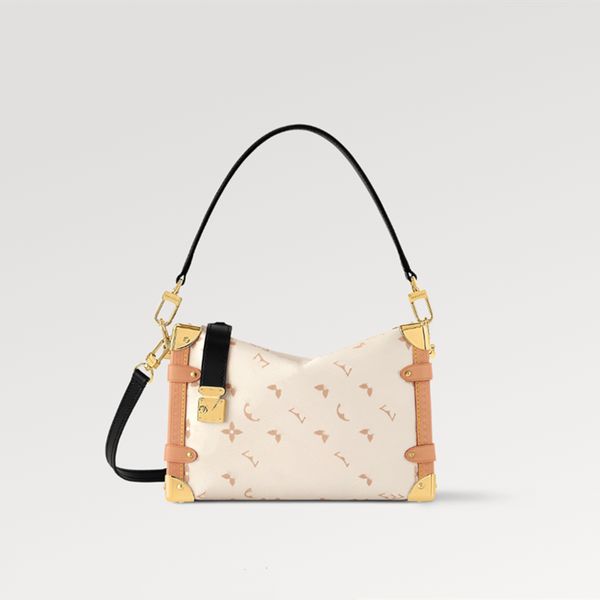 Explosion Femme M46907 Trunk MM sac à main Cruise 24 show toile fraîche sable doux fort Dune noir cuir de vachette naturel brillant S-lock coins dorés sans effort