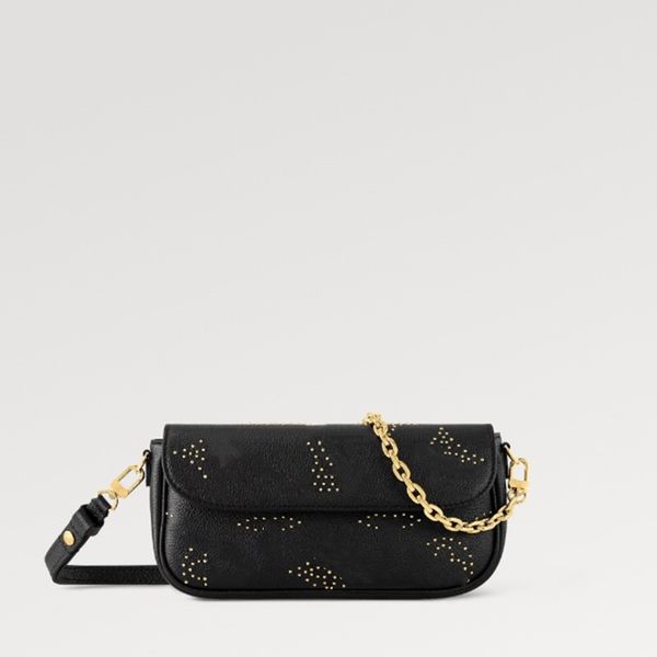 Explosion Nouveaux sacs pour femmes M82653 Portefeuille sur chaîne Ivy Tiny Golden Sac Black Cross Corps Coube de vache grainé Great accessoire de soirée Longue carte de poche