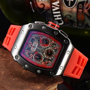 Explosief luxe horloge kwarts timing volledige functie run horloge heren merk klok spin cool horloge