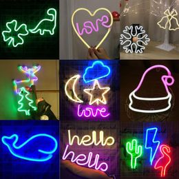 Paiement explosif noël Halloween fête de mariage LED lumières décoration de la maison forme lettres lumières décoratives