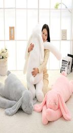 Exportation Corée Géant En Peluche Lapin Jouet 90 cm 120 cm Doux Dessin Animé Grande Oreille Lapin En Peluche Câlin Jouet Lapin En Peluche Oreiller Fille Cadeau Q07276282744