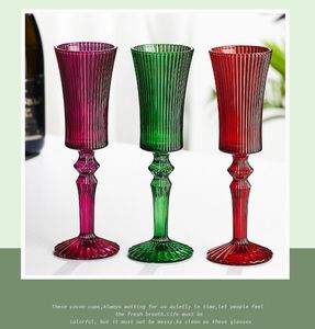 ¡Expresar! 140 ml 6 colores Estilo europeo Romántico Copas hermosas Lámpara de vino de vidrio Copas gruesas Copa de champán Restaurante Hotel Deshierbe LG11