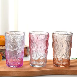 Exprimer! 350 ml Glacier Glass INS Design Simple Bouteille d'eau en verre Éblouissant Gobelets en verre transparent Costume pour boisson Bière Jus Boisson Tasses LG08
