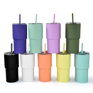 Exprimer! Gobelets réguliers en acrylique de 9 couleurs de 17 oz Gobelet en acrylique à double paroi avec couvercle et pailles colorées Tasse en plastique réutilisable Tasse de voyage colorée DIY