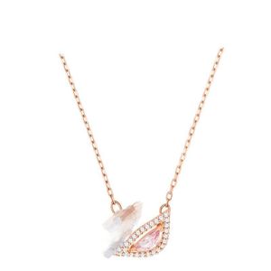 Express Love with Style Diamond Necklace14k Gold Swan Designer ketting, diamant hanger, ins -stijl emotionele geschenk sieraden voor vrouwen