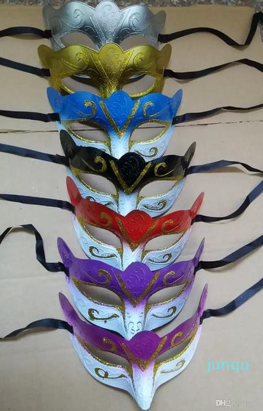 Masque de fête de vente de promotion d'expédition express avec masque à paillettes d'or vénitien unisexe mascarade scintillante masque vénitien Costume de Mardi Gras 002