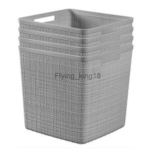 Bacs de rangement en plastique et résine, panier cubique exquis de 11 pouces, paquet de 4 gris froid pour l'organisation et la décoration de la maison. HKD230812