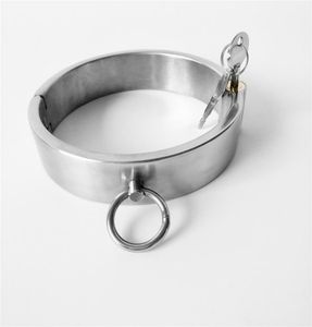 Collier de collier en acier inoxydable exquis 3cm de 3 cm avec un collier de couleau de serrure rond Restraint adulte Bondage BDSM Toy sexuel pour mâle Fe2366942