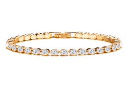 Exquisitas pulseras de cristal austriaco para mujer, pulseras de oro rosa y plata, brazaletes para dama, boda nupcial, joyería fina, regalo 7115601