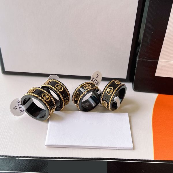 Exquisitos anillos de banda Anillo de bodas de moda y hombres Marca popular Anillo de diseñador de letras Chapado en oro de 18 quilates Accesorios de joyería de calidad clásica Regalos de amantes seleccionados