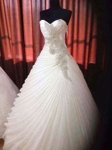 Appliques perlées exquises robes de mariée bustier corset volants drapé chérie robe de mariée robe de bal robes de mariée robe de noiva