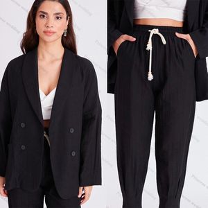 Mode zwarte vrouwen pakken blazer en broek voor werk broekpak voor bruiloft bedrijf op maat gemaakt