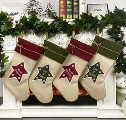 Ornement de Noël exquis Partyage de stockage de rattrapage des chaussettes suspendues au Nouvel An Decoration maison lin hosiery chaussettes de Noël Bag4665799