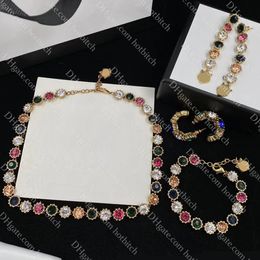 Prachtige kleurrijke diamant ketting vrouwen tijgerhoofd hanger armband ontwerper luxe gouden sieraden set voor huwelijksverjaardag cadeau