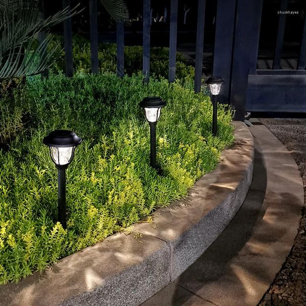 Exquis Courtyard Solar Power Light Lampes de pelouse Ground-in Type Garden Lighting LED IP65 Design étanche Blanc / Chaud