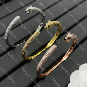Bracelet en diamant exquis Bracelets de créateurs pour femmes de haute qualité Lady Bracelet léopard classique ne se décolore jamais bijoux cadeau de noël en gros
