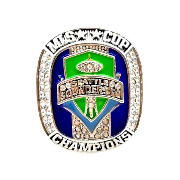 Exquisita joyería con incrustaciones de diamantes Seattle MLS Cup Champion Ring Digital 8 Replica258t