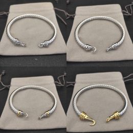 Exquis dy bracelet designer fil de câble torsadé bracelet femme rétro haute qualité plaqué or bijoux de luxe bijoux pour hommes bracelet zh152 B4