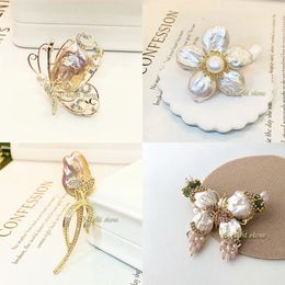 Exquis élégant baroque perle papillon broche collier pendentif double usage dame pull écharpe accessoires banquet fête bijoux 240320
