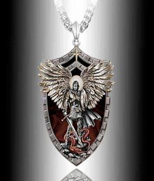 Prachtige mode Warrior Guardian Holy Angel Saint Michael Pendant ketting unieke ridderschild ketting jubillay cadeau g12064848493