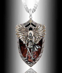 Prachtige mode Warrior Guardian Holy Angel Saint Michael Pendant ketting unieke ridderschild ketting jubillay cadeau g12064848493