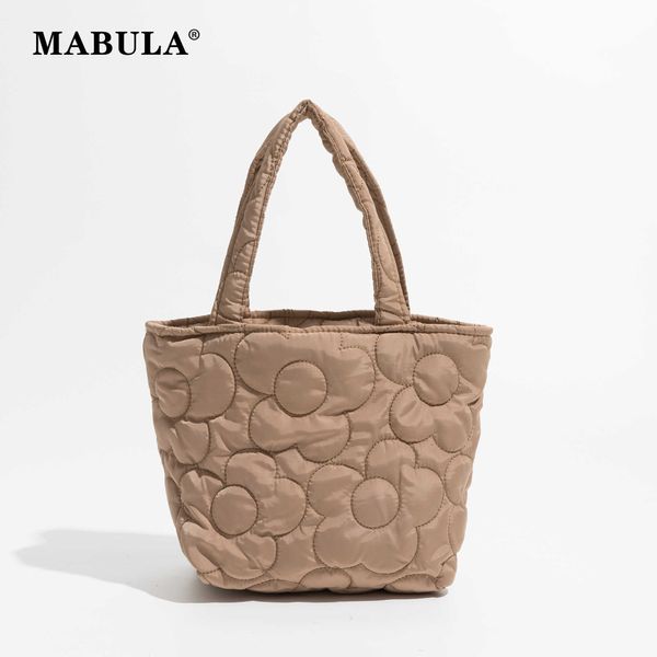 Sac fourre-tout matelassé à fleurs exquises, élégant coréen, en coton rembourré, petit sac à main de shopping pour femmes, Chic, porte-monnaie de plage pour téléphone, 230315