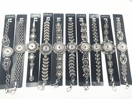 Exquisite Ginger Snap Sieraden 10 stks Veel Mix Stijl Vintage Snap Charm Armband Fit 18mm Inwisselbare drukknop