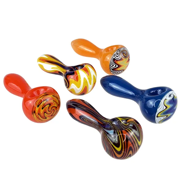 Exquisitas pipas de vidrio para fumar con siete colores vibrantes Envío ePackat