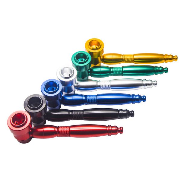 Tuyau de fumée en métal Portable et créatif en forme de marteau exquis, accessoires de tuyau détachables en alliage d'aluminium multicolore, vente en gros